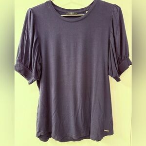 T Tahari Navy Short Sleeve Women's Tee